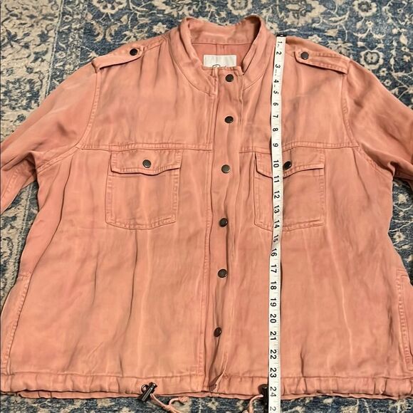 Rails Collins Distressed Linen Blend Utility Boho Jacket Modern In Rose Dust - Picture 15 of 15